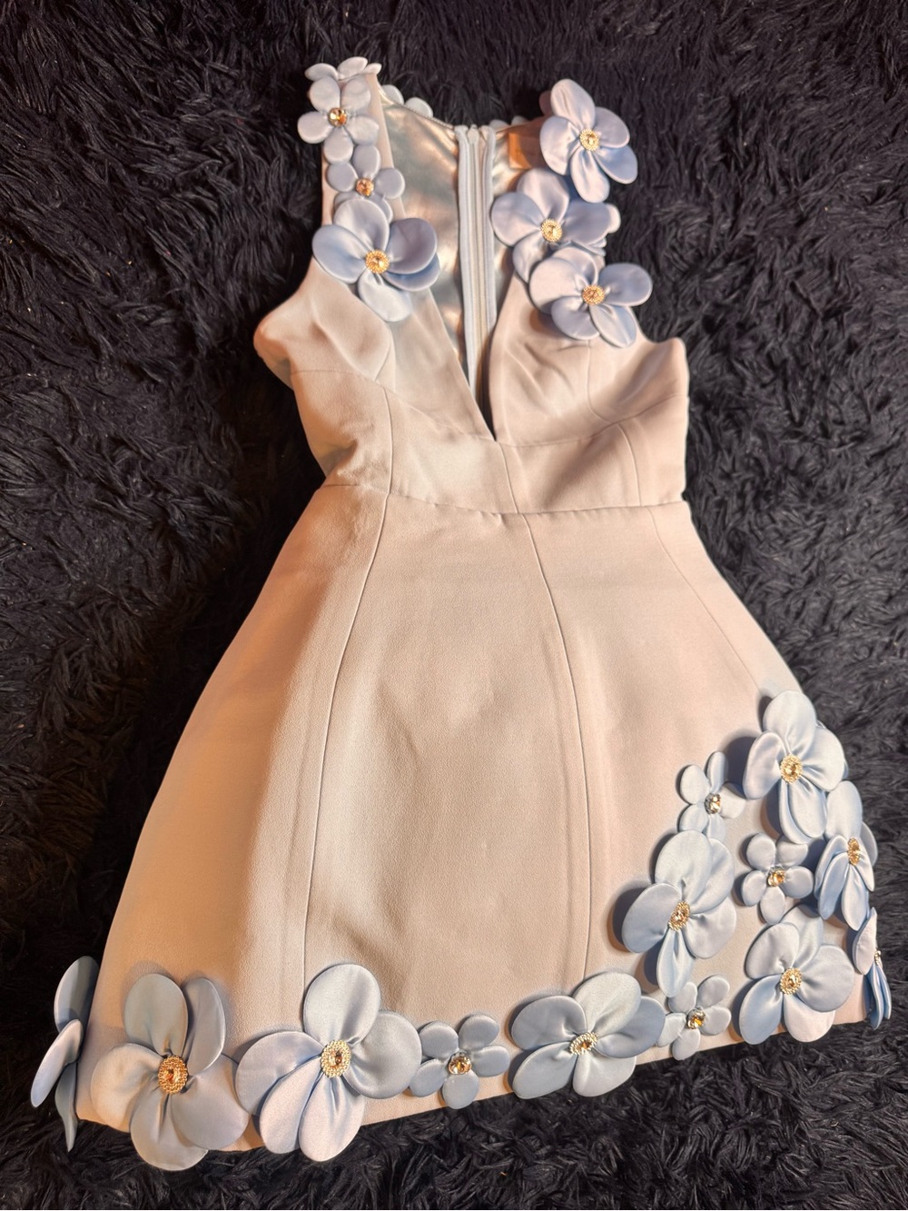 NWOT Bronx And Banco Estelle Floral Applique Fit-&-Flare Mini Dress. Size S - Picture 14 of 17